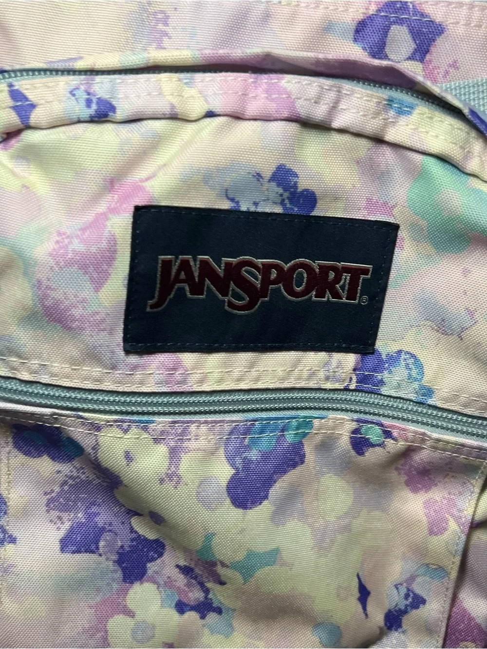 JanSport Pastel Floral Backpack in Lavender, Mint and Light Blue